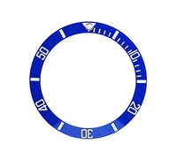 FILFEEL Lunetta in ceramica di ricambio, Guarda le parti di ricambio, l'anello di inserto della lunetta con anello in materiale plastico per orologio da polso(Blue)
