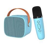 FILFEEL Macchina per Karaoke con Surround HiFi, Altoparlante Portatile e Microfono per Uso Domestico o Esterno (cielo blu)