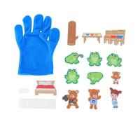 FILFEEL Marionette con Guanti in Feltro per Bambini, con Set di Ceppi D'albero per Mobili a Forma di Orso Rana per L'asilo Nido Prescolare con Narrazione di Storie