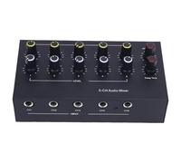 FILFEEL Mixer Espansore Ingresso Strumento Microfono a 5 con Riverbero Ritardato, Alloggiamento in Lega di Alluminio, Ingressi Mono da 6,5 mm, Console Audio di Ricarica per Podc all'aperto per