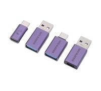 FILFEEL Pacchetto Adattatore Blocco Dati USB - Kit Defender di Ricarica in Alluminio da 4 Pezzi Blocca il Trasferimento dei Dati Consentendo Al Tempo Stesso la Ricarica Rapida da 2,4 A e PD 240 W