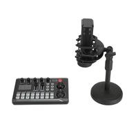 FILFEEL Pacchetto di Apparecchiature per Podcast con Microfono a Condensatore Cardioide e Scheda Dal per Streaming, Registrazione, Canto e Giochi