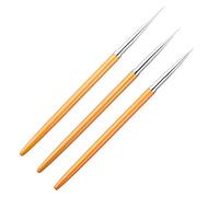 FILFEEL Pennello per Nail Art 3 Pezzi, Strumento Professionale per Pittura su Unghie in Fibra di Metallo e Alluminio per Disegnare Linee di Motivi Floreali, con Design per Nail Art in