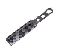 FILFEEL Pettine per Capelli Professionale a Denti Fini in Alluminio per Barbieri e Stilisti - Strumento Taglio a Parte Superiore Piatta in Argento (BLACK)