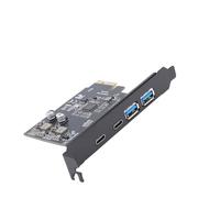 FILFEEL Scheda di Espansione USB 3.2 Gen1 - Adattatore PCIe da 1x a 4 Porte con 2 USB-A +, velocità di Trasferimento 5 Gbps, Chip RENESAS, Nessuna Alimentazione Esterna Richiesta, Compatibile con