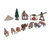 FILFEEL Set da Gioco per Bambini con Figurine Storiche Preistoriche da 12 pezzi: Ornamenti di Animali e Figure di Uomini Primitivi (dodici semi)