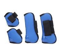 FILFEEL Set di 4 Paratendini per - Guscio in PU Ammortizzante e Protezioni per Le Gambe per Equitazione e Salto Blu M (Un Set di Quattro Taglie XL)