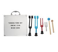 FILFEEL Set di Diapason in Lega di Alluminio 4 Pezzi C4096 Mi528 C128 OM136.1 con Martello e Custodia per la Meditazione Curativa