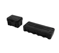 FILFEEL Set di Valigie e Cassette degli Attrezzi per Auto RC - Accessorio per Modello in ABS Altamente Simulato per Veicoli in : 10-:14, Include Adesivi a Tema per Display, retrò e Tecnici (BLACK)