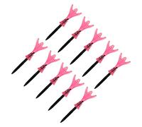 FILFEEL Tee in Plastica da 10 Pezzi di Altezza con Testa a 6 Poli: Aiuti per la Pratica Stabile e Appassionati (Rosa Trasparente)