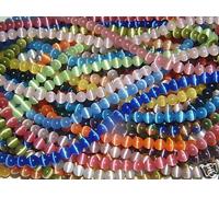 Fili di perline occhio di gatto da 10 mm, 8 mm e 6 mm, in fibra ottica di grado A, 32 colori tra cui scegliere (6 mm, un filo di ogni colore (32)) ZW-A-583