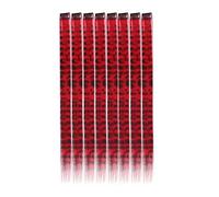 Fili Scintillanti Capelli 8 estensioni for capelli colorati da 45,7 cm con stampa a strisce di animali, clip for piume sintetiche for cosplay, feste, festival, Y2K(Red)