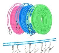 Fili stendibiancheria per bucato 3 Rotoli da 5 metri cadauno con ganci - 2636