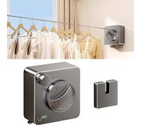 Fili Stendibiancheria Retrattile 4,6M, Corda Acciaio Inossidabile per Interni Esterni, Salvaspazio e Regolabile, Capacità 20KG, Design Anti-Cedimento(Grigio)