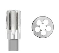 Filiera per filettatura tonda, filiera tonda metrica, set di maschi e filiere, G NPT 55 °/60 ° 1/8 1/4 3/8 pollici, utilizzata per utensili per maschiatura di tubi, set di 2 filiere per maschiatura