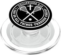 Filippesi 4:13 Christian Lacrosse Croce Gesù salva Cristo PopSockets PopGrip per MagSafe