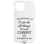 Filippesi 4:13 Versetto della Bibbia - Attraverso Cristo che rafforza Custodia per iPhone 15 Plus