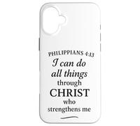 Filippesi 4:13 Versetto della Bibbia - Attraverso Cristo che rafforza Custodia per iPhone 16 Plus