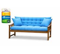 Filippo Cuscino dondolo 4 posti 180x50x60 cm - per Panca da Esterno, Divano, Mobili da giardino con due cuscini 45x45 cm - impermeabile, resistente alla muffa, realizzato a mano - Azzurro