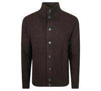Filippo De Laurentiis - Bomber con Treccia e Collo Alto a Bottoni - - Knitwear - Uomo - Marrone - 2XL