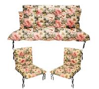 Filippo - Set di cuscini per sedie da giardino, 120 x 55 x 55 cm e 2 cuscini per sedia da giardino, 50 x 50 cm, resistenti alla muffa, realizzati a mano e impermeabili con corde di fissaggio