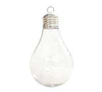 Fillable Lightbulb Ornaments - Clear Large Opening Christmas Light Bulb Jars, Hanging Decorations, DIY Fillable Orbs, Screw-Top Lids | Party Favors, Fireplace, Wreaths, Hallway, Doorw