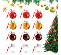 Fillable Ornament Balls | 12 Pieces Clear Pendant | Fillable Balls With Lid - For Wedding Birthday Family Gathering Winter Celebration Home School Restaurant Shopping Mall