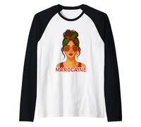 Fille Marocaine Drapeau du Maroc Copine ou Épouse Marocaine Maglia con Maniche Raglan