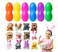 Filled Easter Eggs - Pre Filled Easter Egg Hunt Eggs | Holiday Stuffed Basket Plushiees Stuffer, Stuffed Animal Plush Toys Basket Stuffer For Kids, Toddler, Boys, Girls, Children