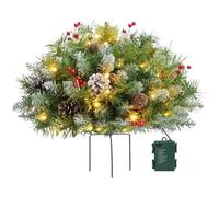 Filler 'albero di Natale - albero delle vacanze pre -illuminato, decorazione di fioriere festose | display per ornamenti artificiali da 16 pollici, luminosi 50 luci a LED con supporto robu