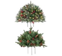 Filler di urna artificiale di Natale artificiale pre-illuminata, versatile, PVC, alberi di Natale pre-, albero con del treppiede, look naturale per il percorso di cantiere anteriore del