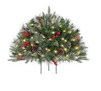 Filler di urna artificiale di Natale artificiale pre-illuminata, versatile, PVC, alberi di Natale pre-, albero con del treppiede, look naturale per il percorso di cantiere anteriore del