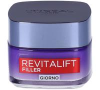 L'Oréal Paris Crema Viso Giorno Revitalift Filler, Per Tutti i Tipi di Pelle, Azione Anti-Rughe, Pelle Rimpolpata a Lungo, con Acido Ialuronico Concentrato, 50 ml