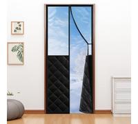 Fillis Tenda Termica Magnetica, 80x200cm aAntivento e a Risparmio Energetico, Protezione dal Freddo per Porta Cantina, Balcone, Terrazze, Nero