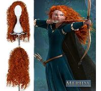 Film Brave Principessa Merida Costumi Cosplay Mei Lida Parrucche sintetiche lunghe ricci Capelli Halloween Festa in maschera Parrucche per donne C118
