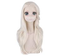 Film Cosplay Elsa Principessa Parrucche Trecce Bionde platino Capelli sintetici Festa di Halloween Giochi di ruolo Parrucca costume Elsa