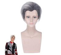 Film Descendants 2 Carlos Parrucche Cosplay per uomo Parrucca sintetica resistente al calore con sfumatura di colore nero grigio PL-077