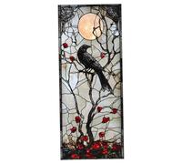 Film di privacy della finestra in vetro colorato 18x39 Film per finestre gotico a doppia parte Raven moon moon berry adesivo statico da cling per decorazioni per la casa di Halloween Privacy in vetro