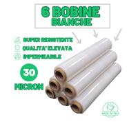 Film Estensibile Bianco Rotoli Per Imballaggi 2,4 Kg 50cm Pellicola Manuale