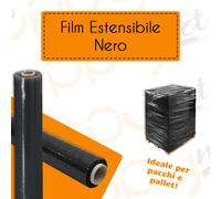 FILM ESTENSIBILE MANUALE NERO 1 ROTOLO PELLICOLA FASCIA PALLET
