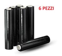 FILM ESTENSIBILE NERO PER IMBALLAGGIO ROTOLO PELLICOLA H 50CM 2.4kg MANUALE 6PZ