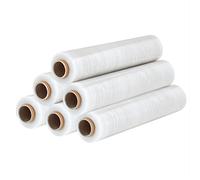 STI Film Estensibile manuale pellicola fascia pallet bobina 500mm 6 rotoli 2,4kg 23 my Trasparente