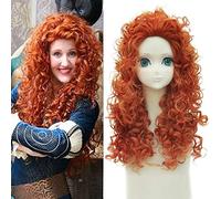 Film GHK coraggiosa parrucca cosplay principessa Merida parrucche sintetiche capelli arancioni lunghi ricci per anime festa in costume di Halloween