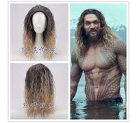 Film Justice League Aquaman Parrucca Aquaman Gioco di ruolo Parrucchiere Cosplay Parrucche Momoa Parrucca Carnevale Capelli per uomo Puntelli Cosplay per adulti