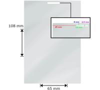 Film laminante rimorchio per bagagli (65 x 108 mm), 2 x 125 microfono, lucido, con un foro lungo (100 pezzi) NEW