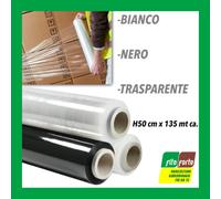 FILM POLIETILENE PER IMBALLO PELLICOLA ROTOLO H50CM BIANCO NERO TRASPARENTE