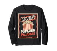 Film Popcorn E Pigiama Divertente Retro Teatro Snack Notte Maglia a Manica
