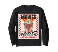 Film Popcorn E Pigiama Divertente Retro Teatro Snack Notte Maglia a Manica