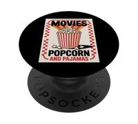 Film Popcorn E Pigiama Divertente Retro Teatro Snack Notte PopSockets PopGrip Adesivo