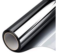FILMGOO Pellicola a specchio unidirezionale per finestra, statica, per la privacy diurna, non adesiva, decorativa, controllo del calore, anti UV, per casa e ufficio (nero argento, 90 x 400 cm)